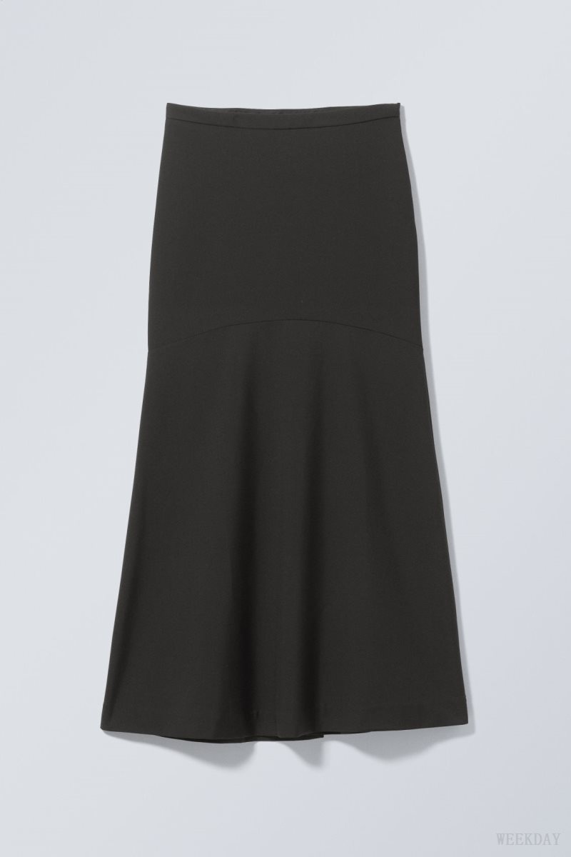 Weekday Base Long Skirt Black | SWAK6834