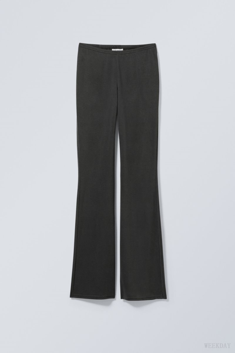 Weekday Bea Jersey Trousers Black | YIDK9021