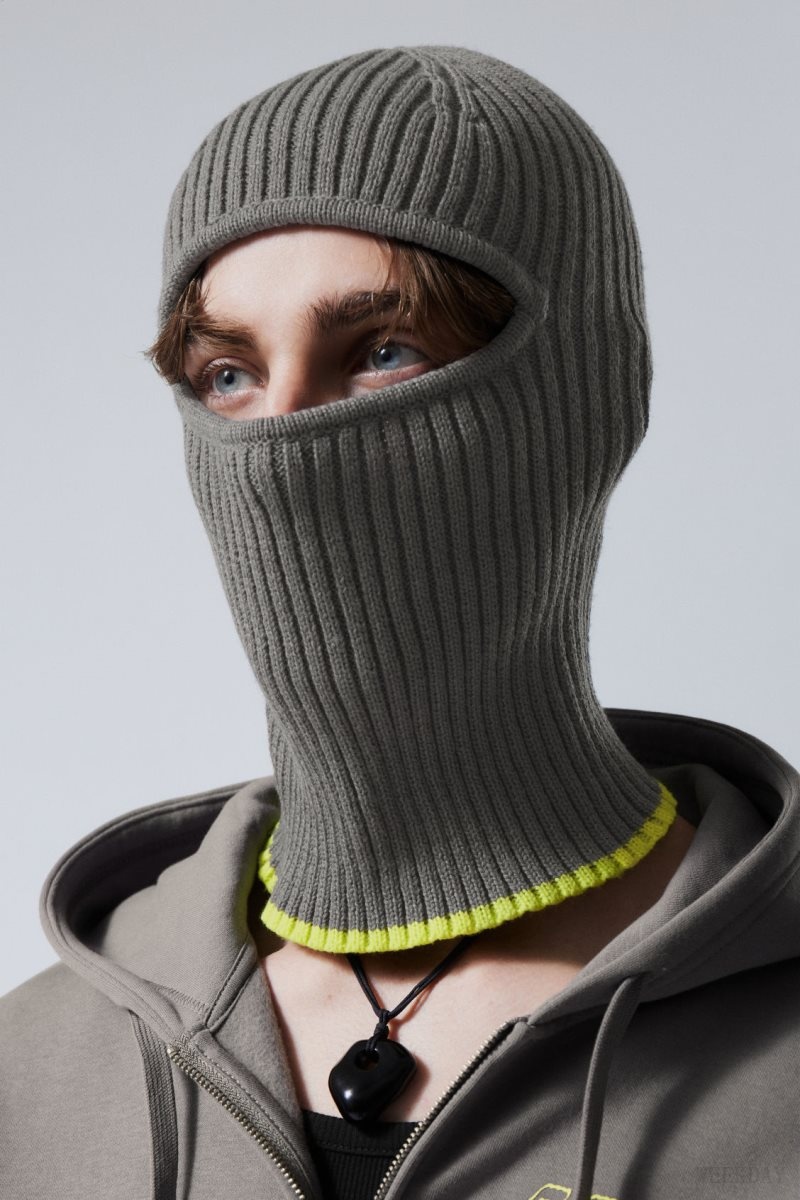 Weekday Bell Balaclava Grey / Yellow | PQIV9541