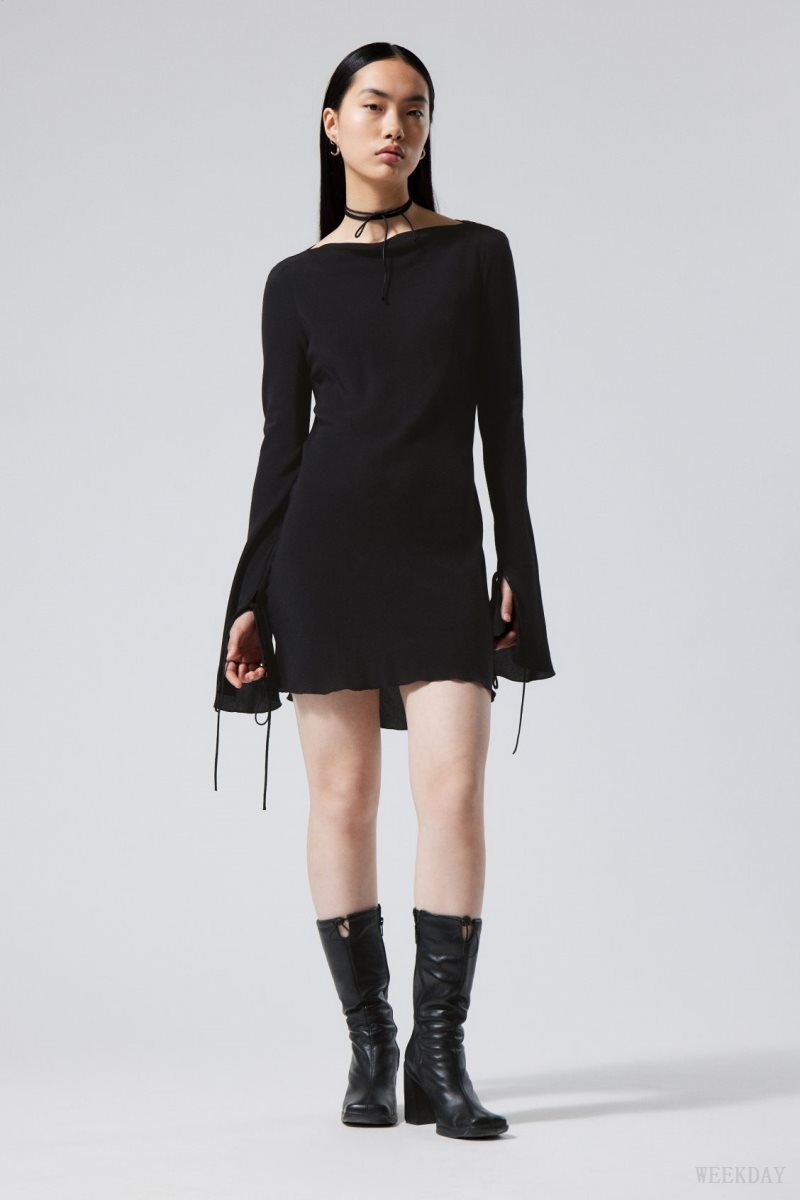 Weekday Bella Mini Dress Black | EUJA1870