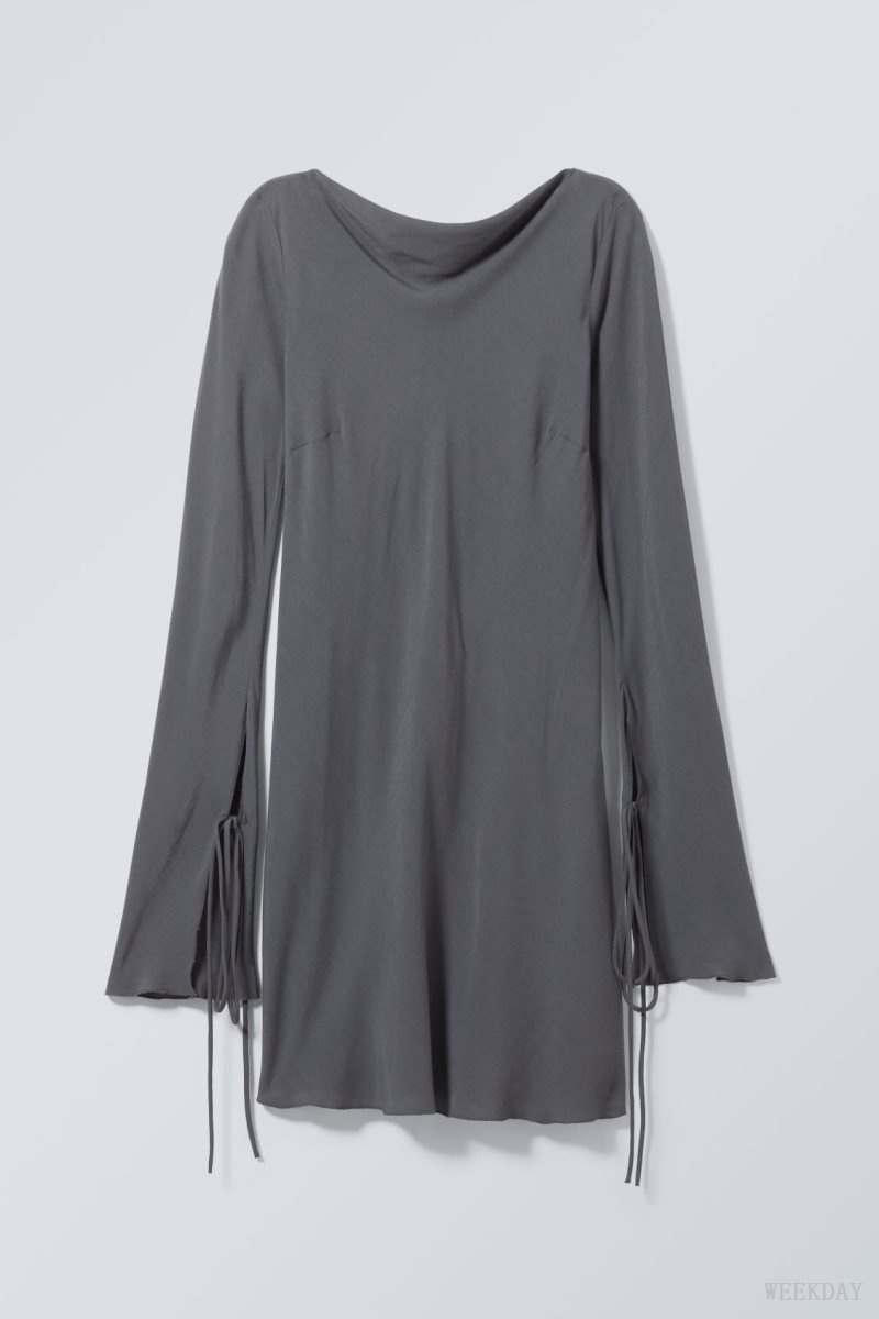 Weekday Bella Mini Dress Dark Grey | HXNP5290