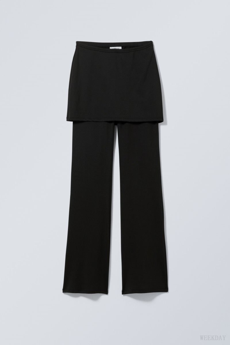 Weekday Bella Skirt Trousers Black | TMTO4940