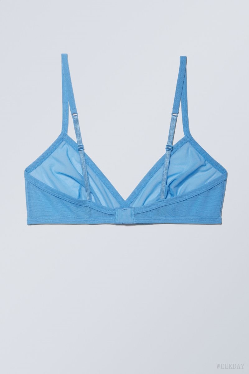 Weekday Bonnie Mesh Triangle Bralette Bralette Light Blue | ZQOR5841