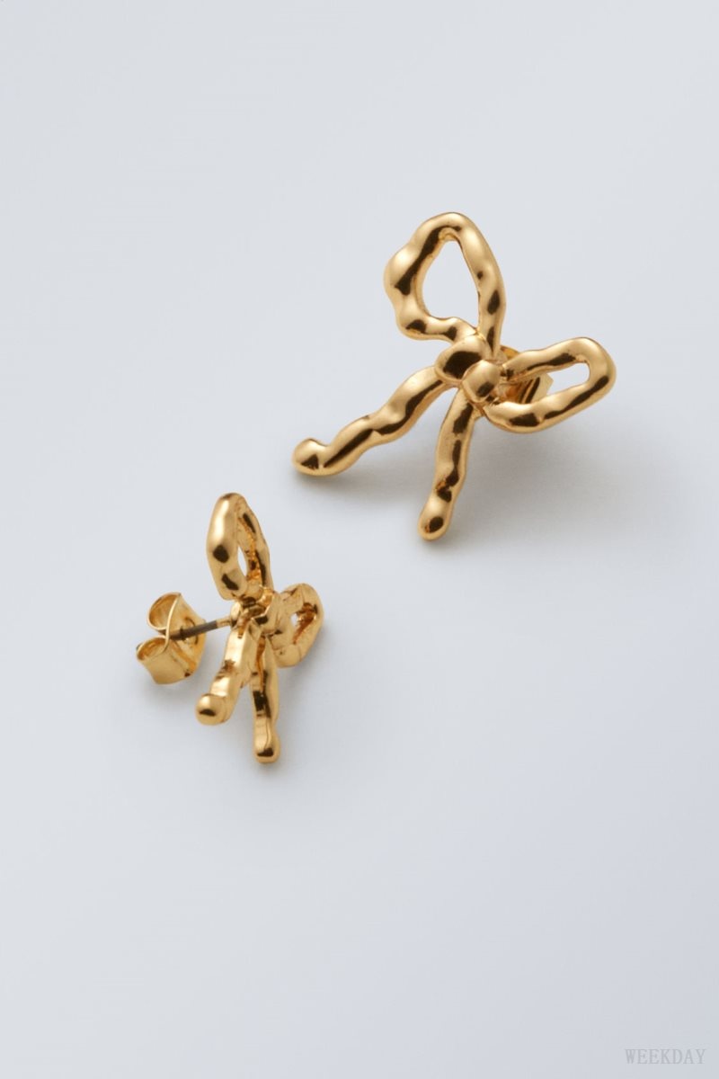 Weekday Bow Earrings Golden | BOTG0332