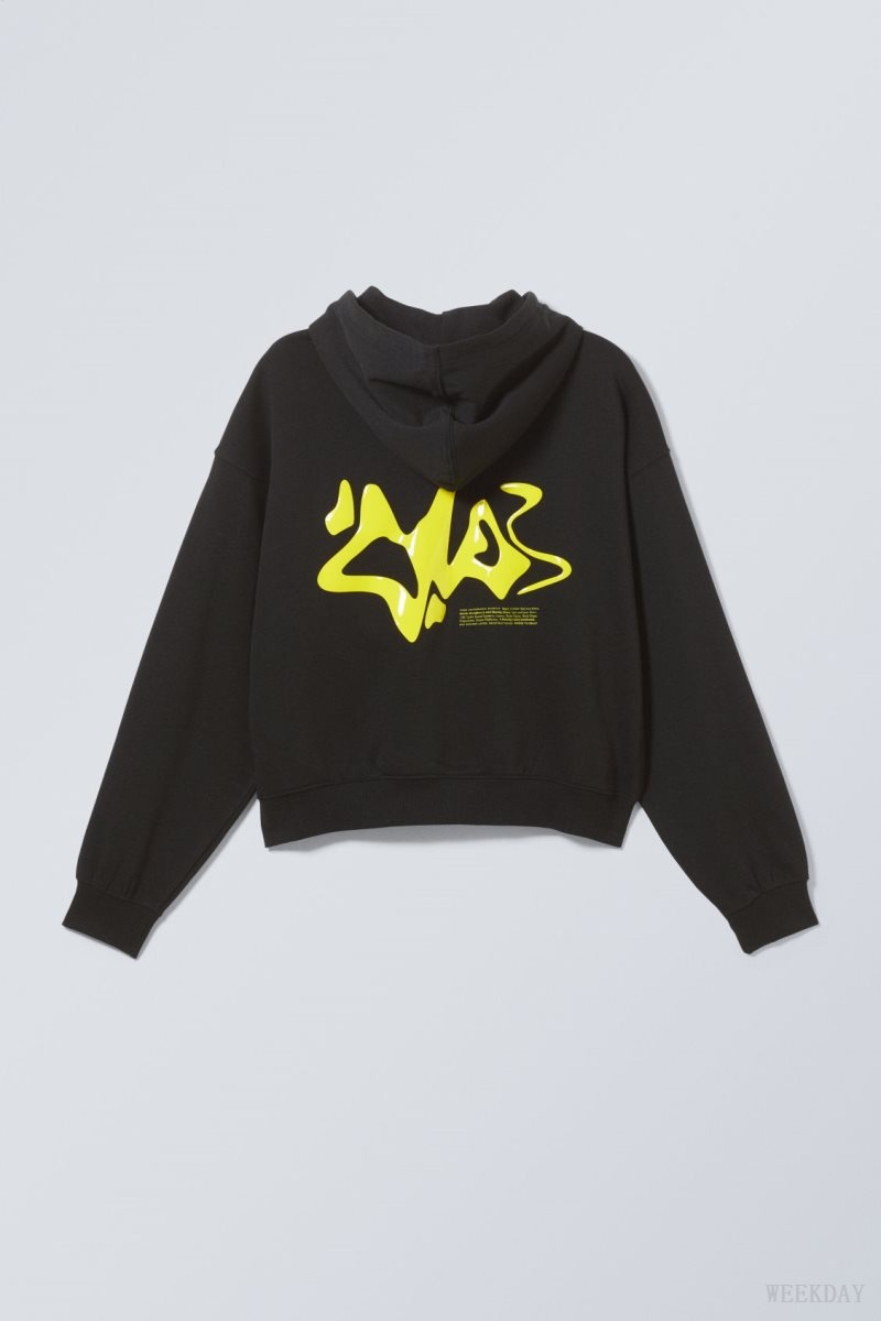 Weekday Boxy Graphic Zip Hoodie Liquid Dance | RTED5617