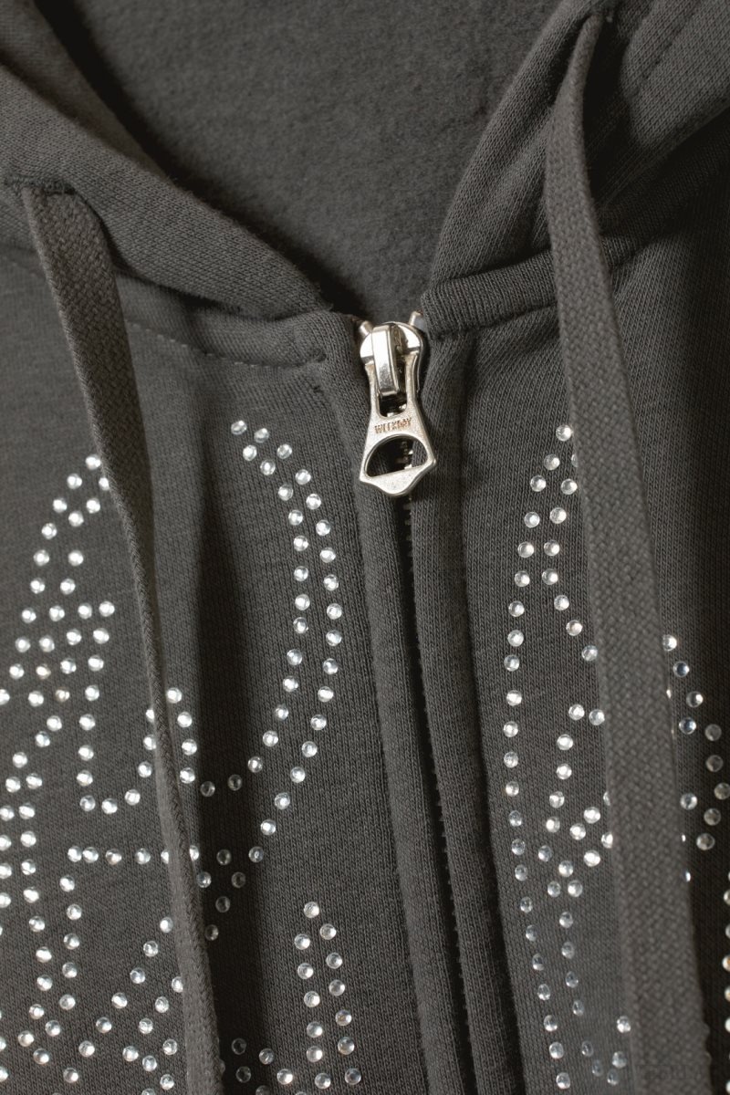 Weekday Boxy Graphic Zip Hoodie Wizard Rhinestones | UMQM0673