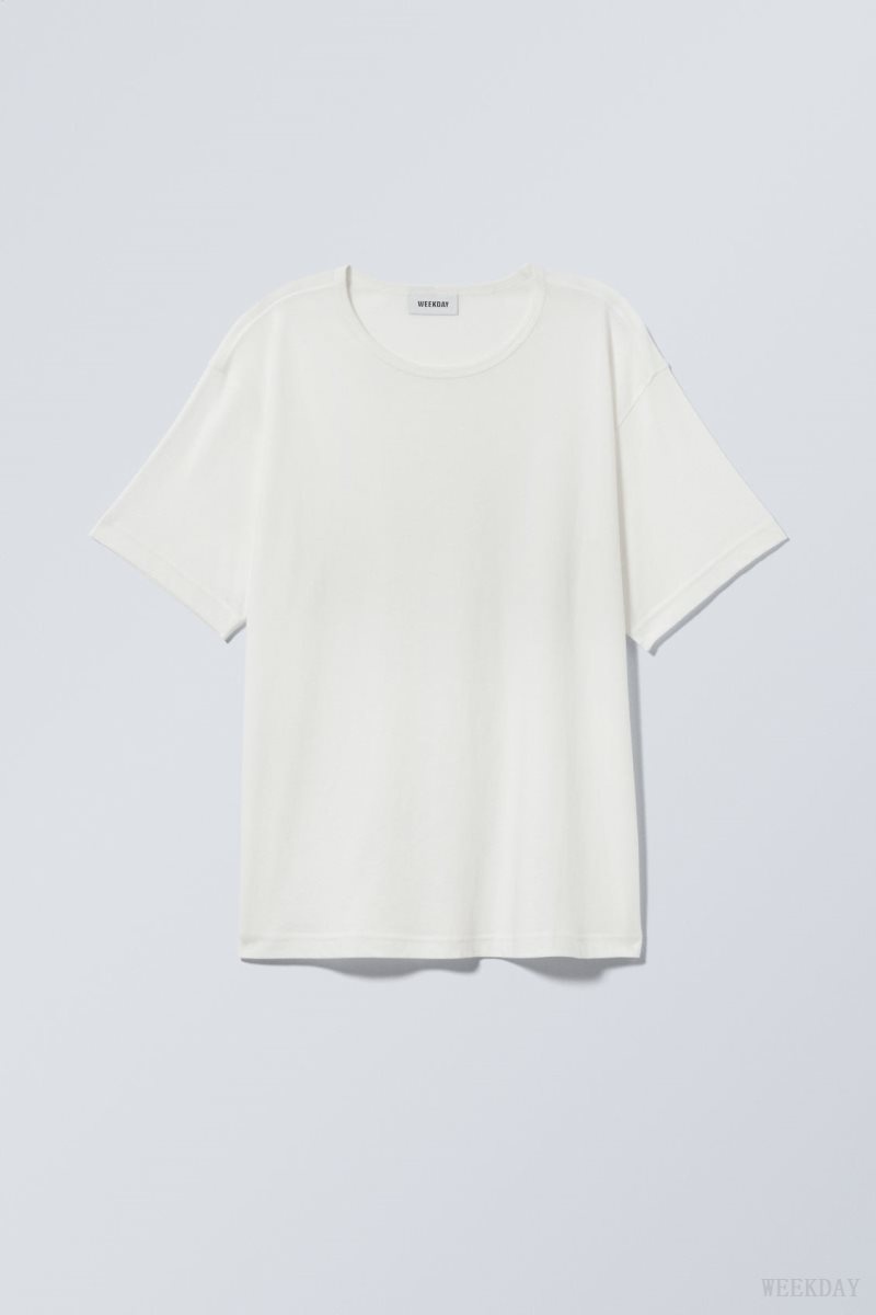 Weekday Boxy Relaxed T-shirt White | CBJF2138