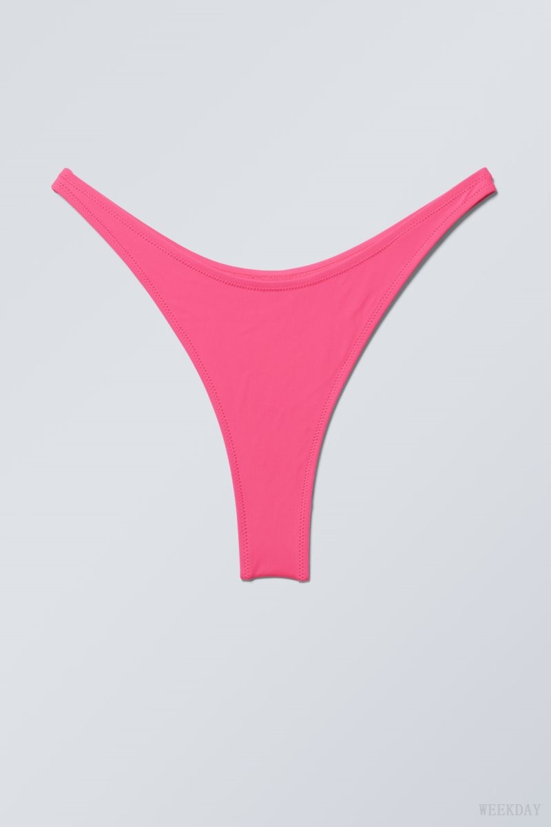 Weekday Brazilian Mini Bikini Bottom Pink | KLAR7562