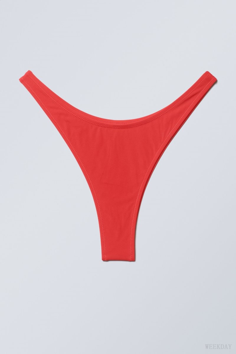 Weekday Brazilian Mini Bikini Bottom Red | XDWD5813