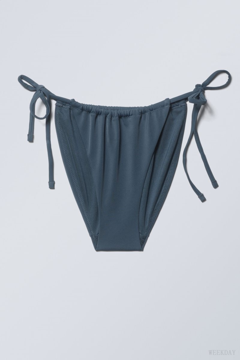 Weekday Breeze String Bikini Bottoms Navy | MOMH4084