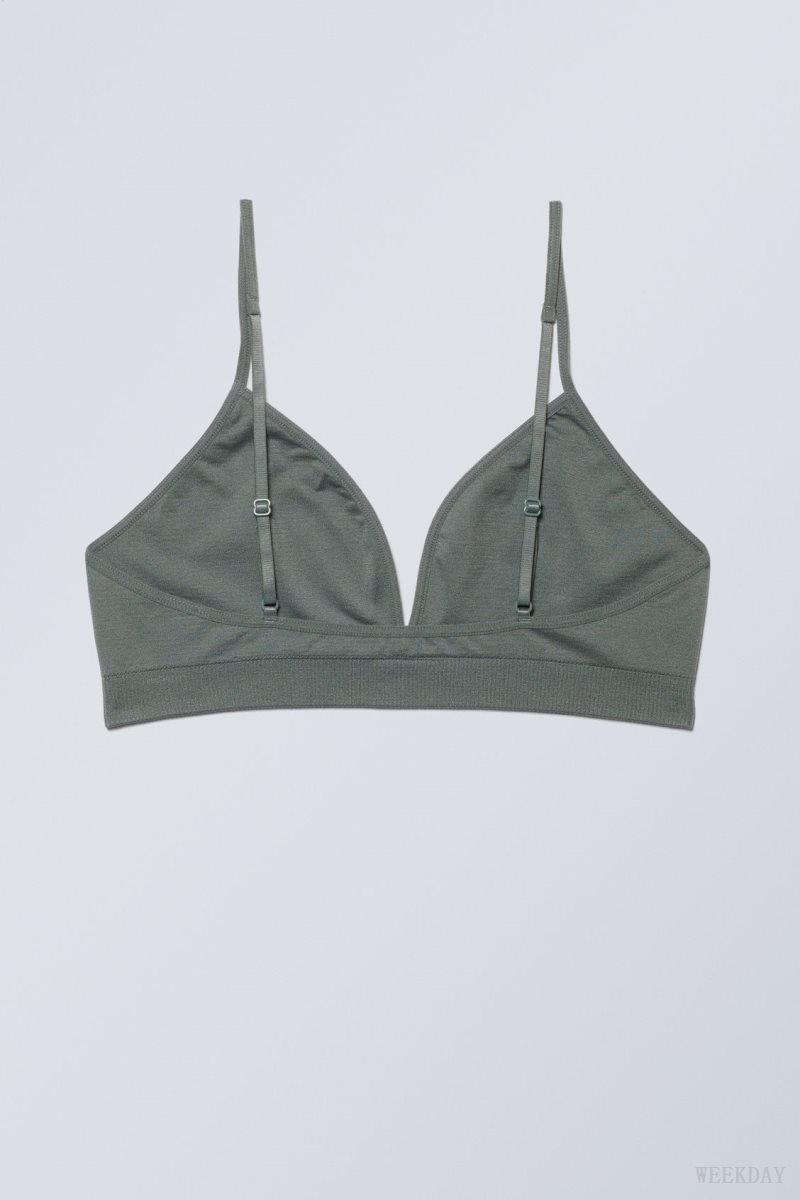 Weekday Cat Soft Triangle Bra Bra Dark Grey | GRHJ5456