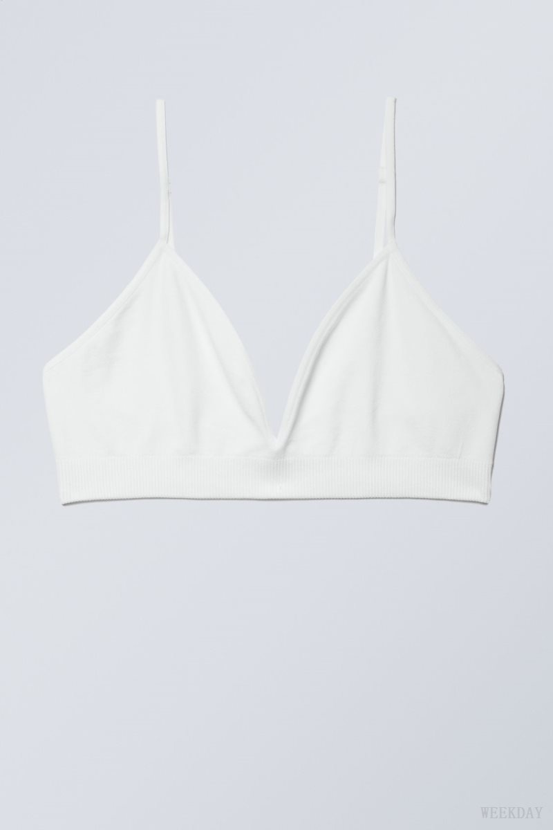 Weekday Cat Soft Triangle Bra Bra White | DJGA3061