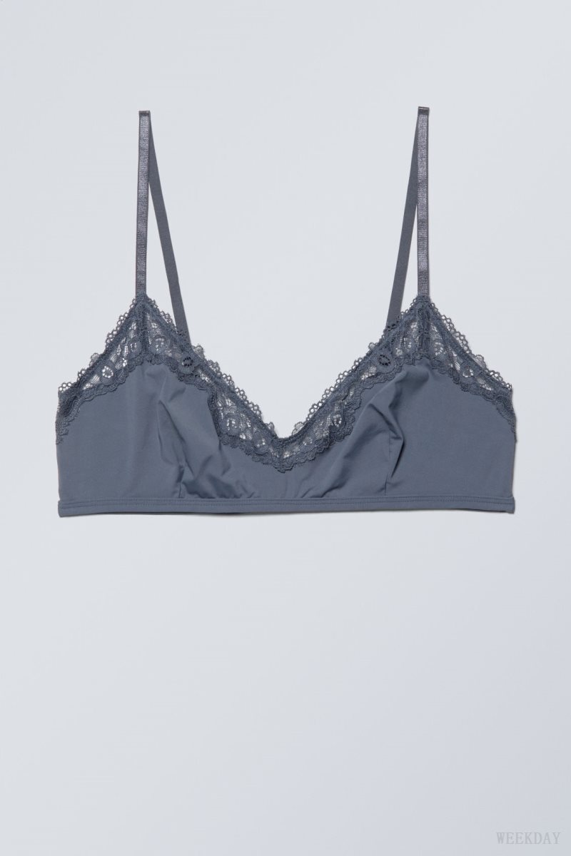 Weekday Cleo triangle bralette Bralette Blue | LDZT0193