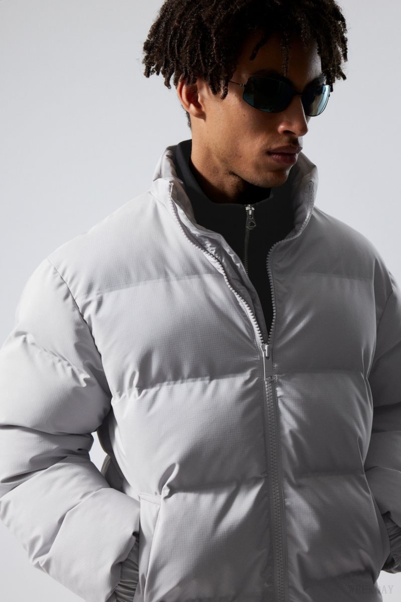 Weekday Cole Puffer Jacket Light Grey | XWLB4292