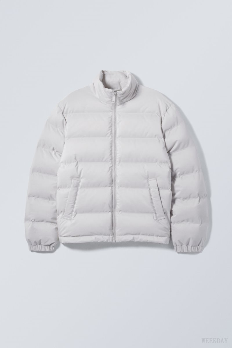 Weekday Cole Puffer Jacket Light Grey | XWLB4292