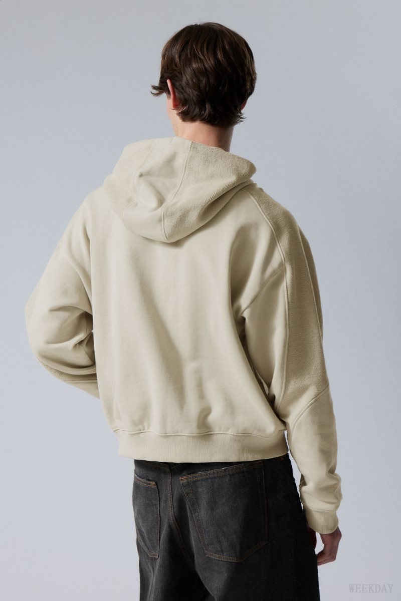 Weekday Craig Zip Hoodie Light Mole | AWKO7775