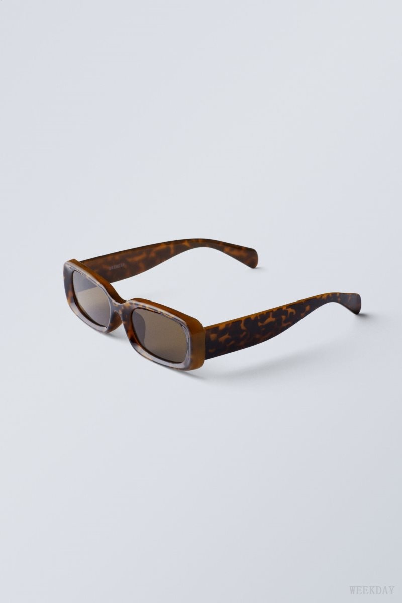 Weekday Cruise Squared Sunglasses Tortoise | CNMC9785