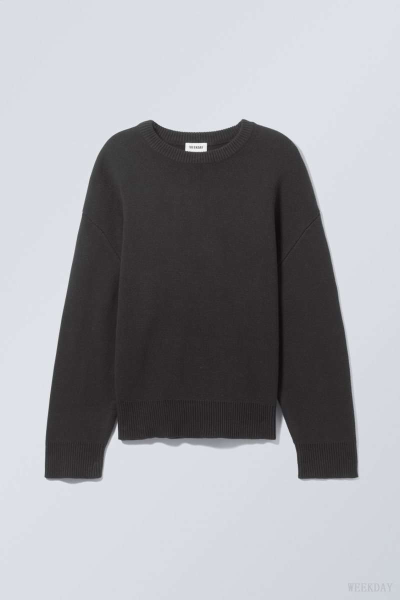 Weekday Cypher Oversized Sweater Black | HWAA2406