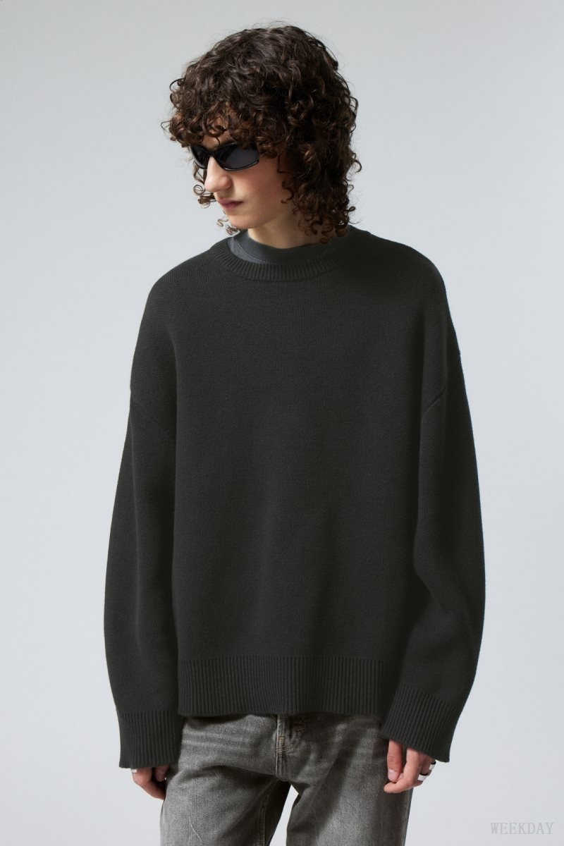 Weekday Cypher Oversized Sweater Black | HWAA2406