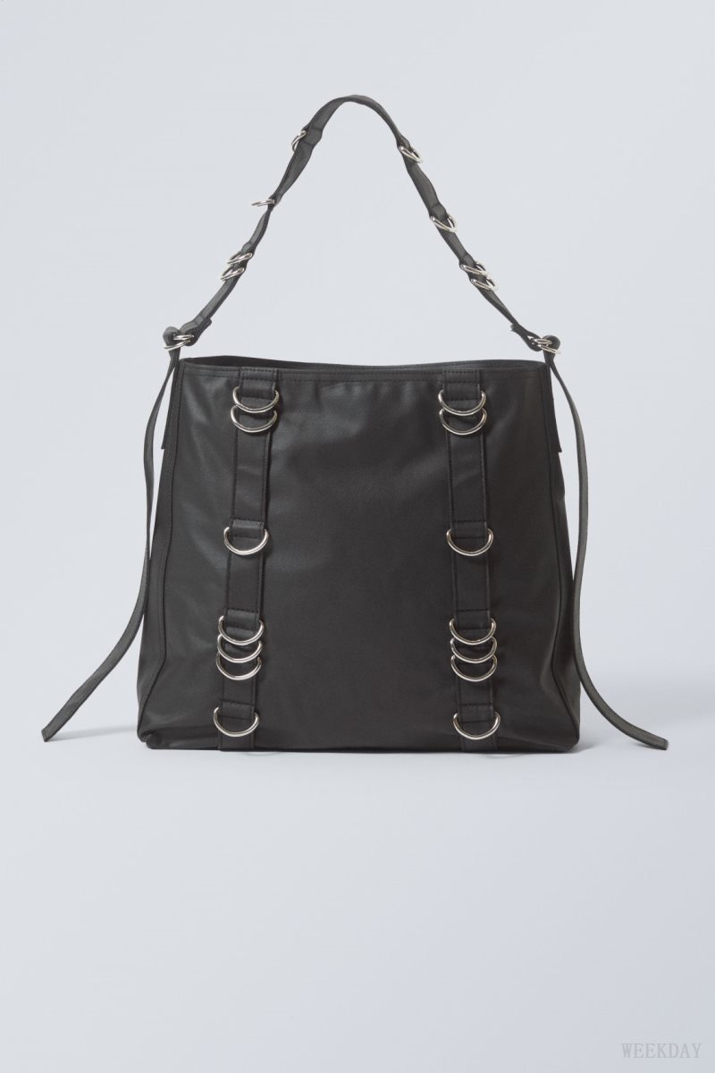 Weekday D-Ring Bag Black | XZCU3912