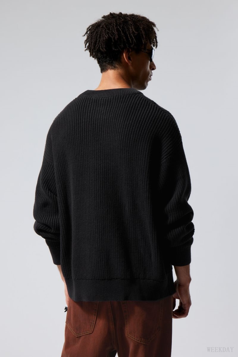 Weekday Daniel Regular Sweatshirt Black | XOGX7183