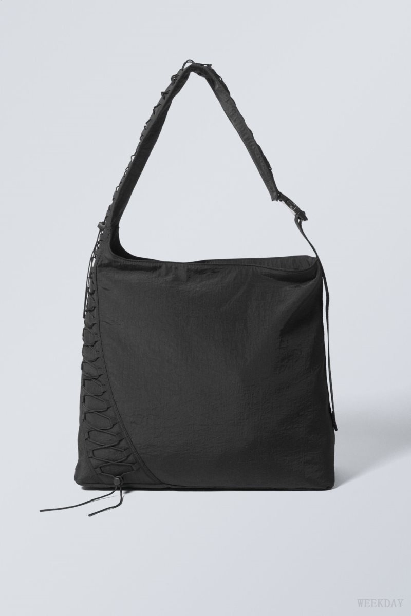 Weekday Dawa Drawstring Shoulder Bag Black | TMZF6584