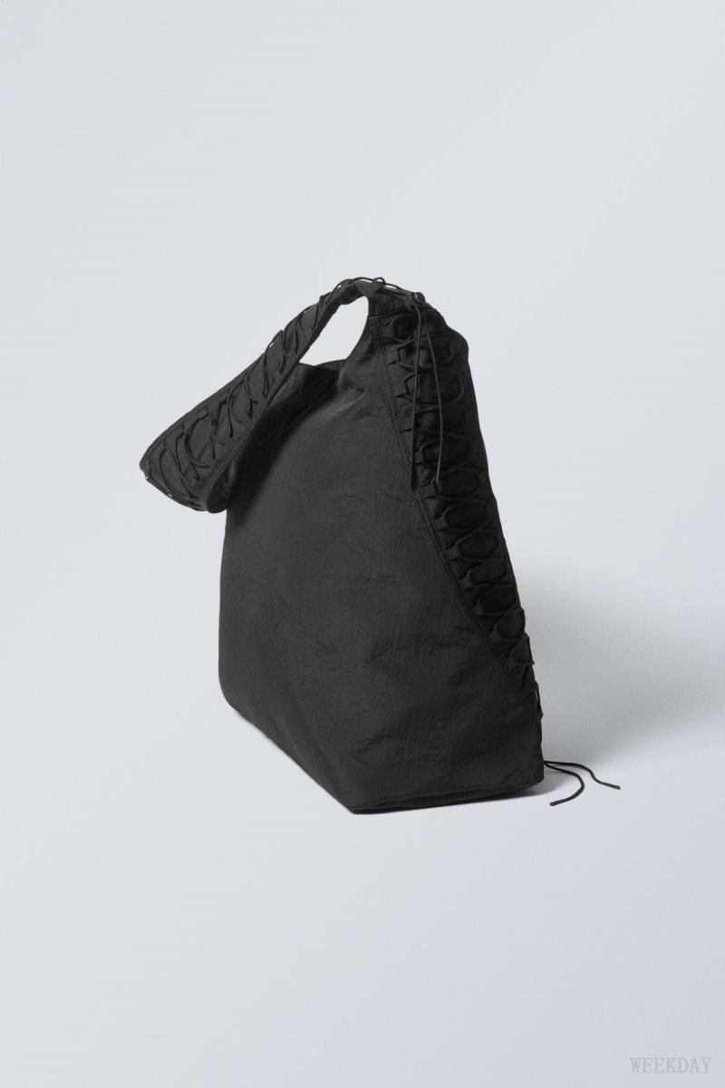 Weekday Dawa Drawstring Shoulder Bag Black | TMZF6584