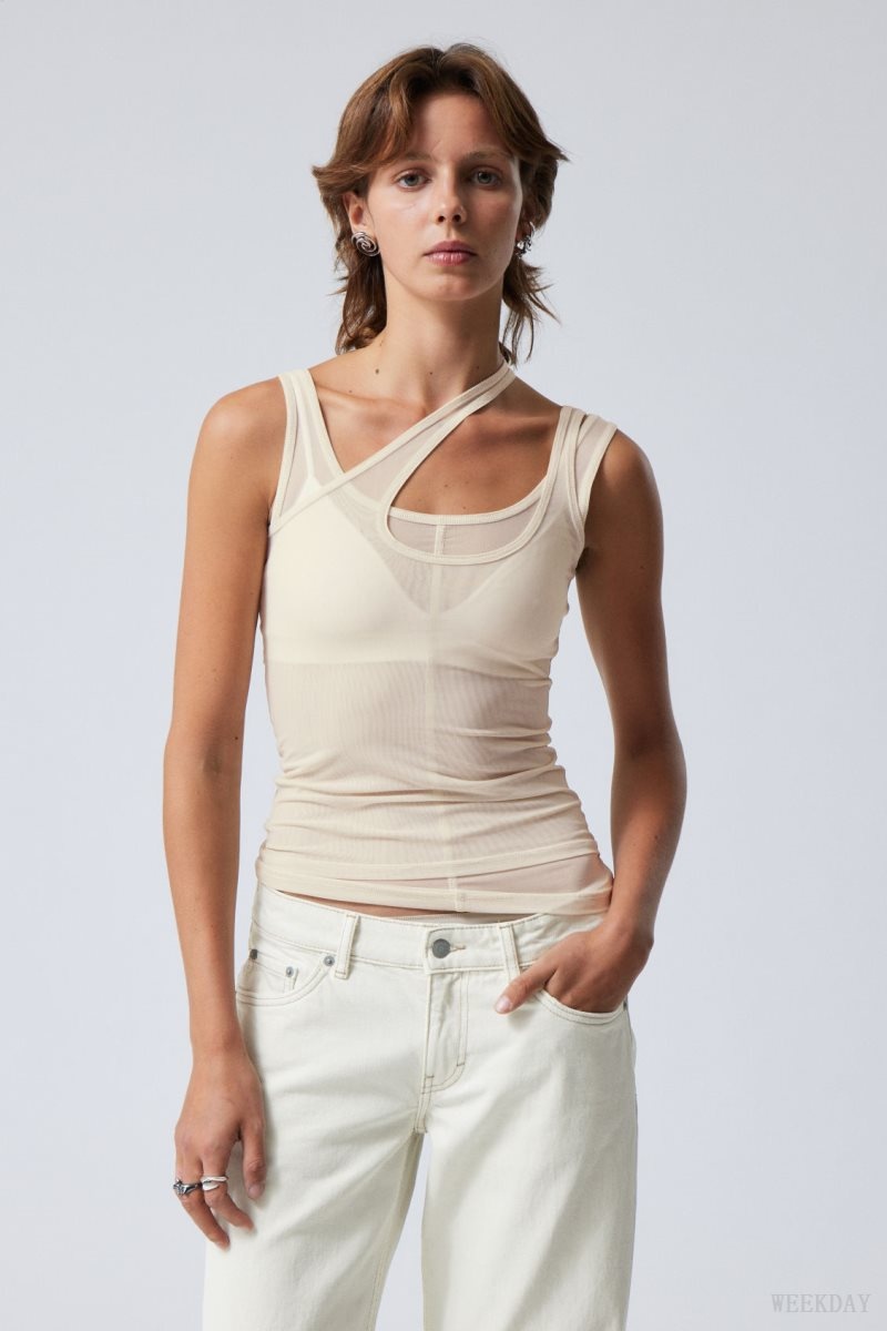 Weekday Double Layer Tank Beige | CCBF2930