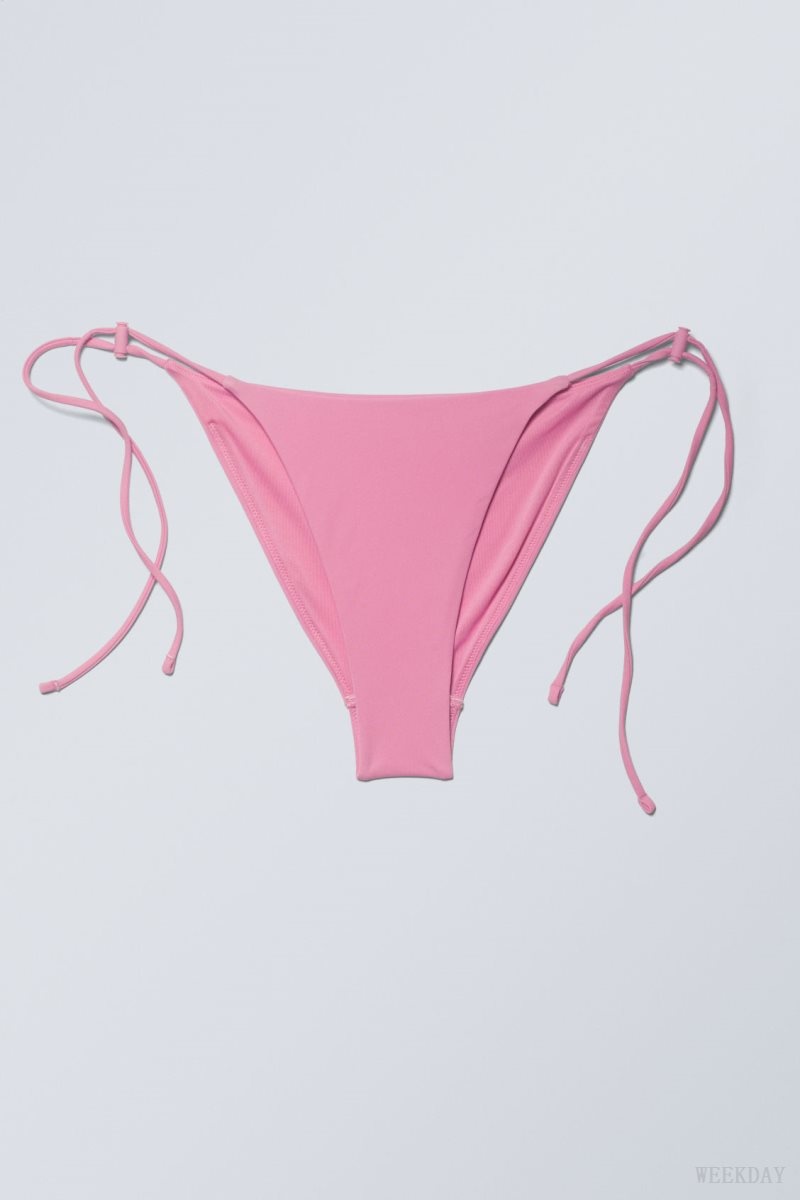 Weekday Drawstring Bikini Bottoms Pink | FQSP9470