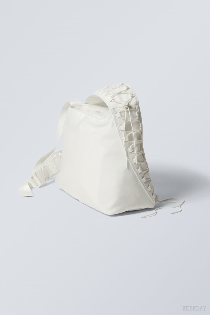 Weekday Drawstring Shoulder Bag White | XMQD9334