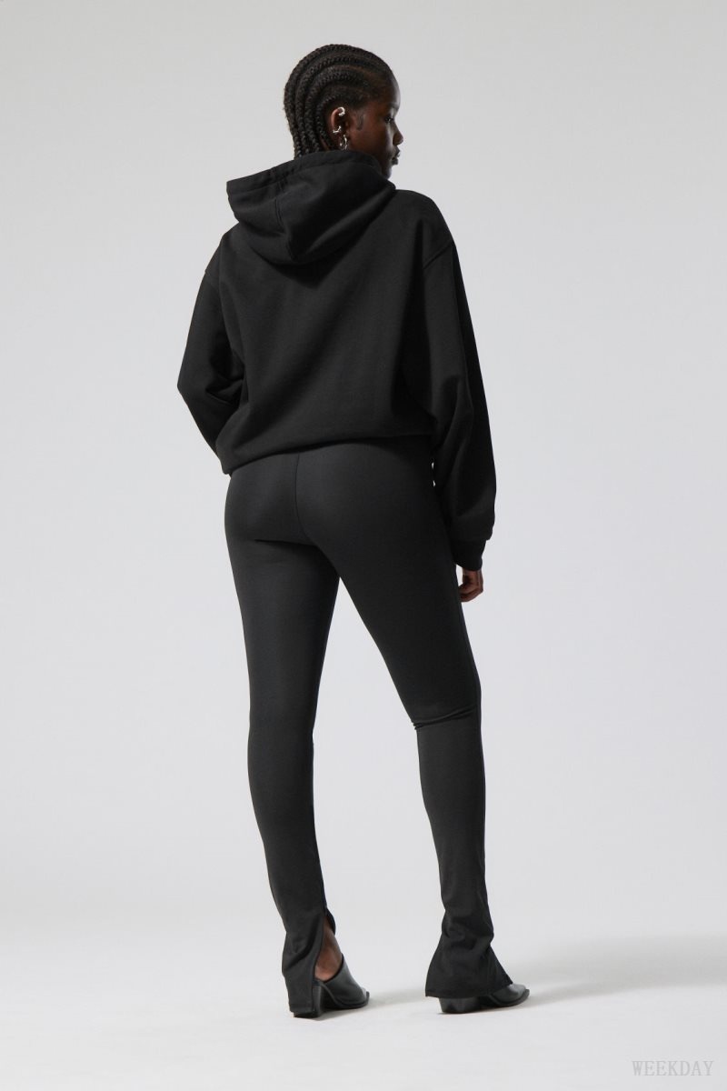 Weekday Drew Zip Tights Black | VLMU5943