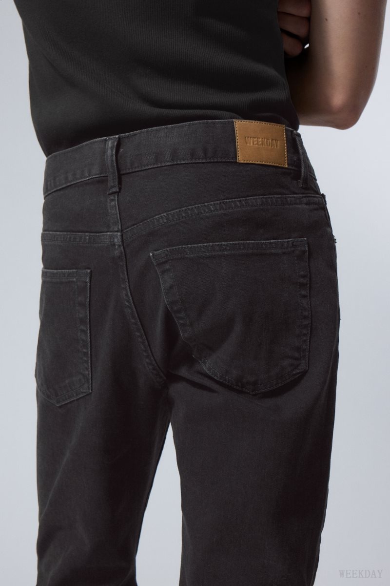 Weekday Easy Regular Straight Jeans Black | ZQJF1531