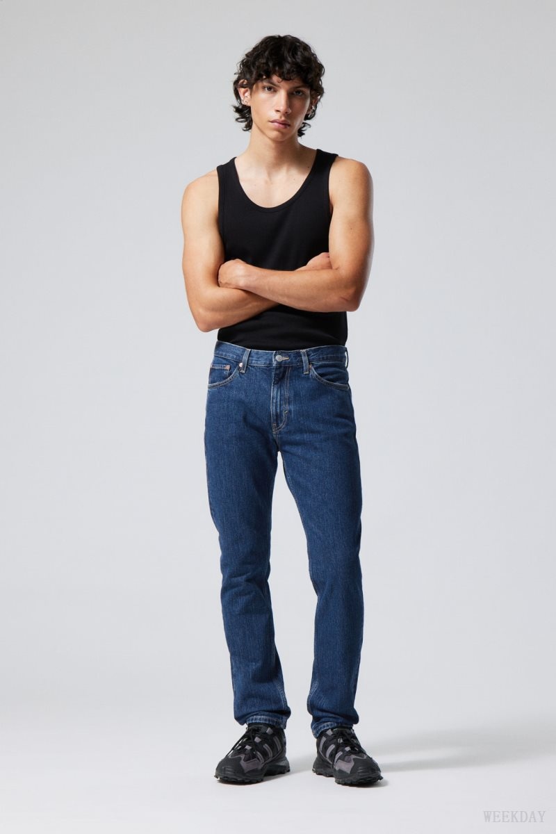 Weekday Easy Regular Straight Jeans Blue | EHPC9649