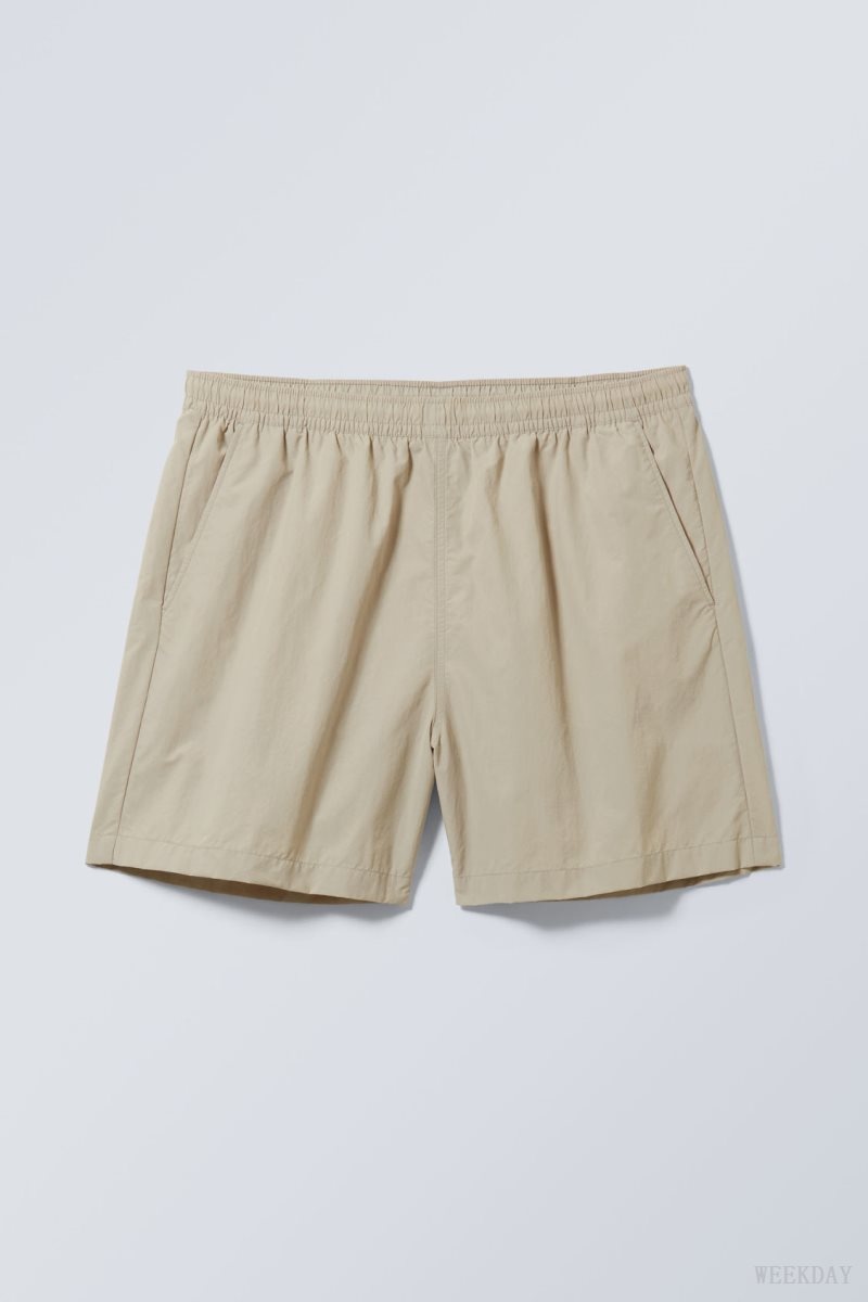 Weekday Ed Contrast Swim Shorts Beige | RYCN4784