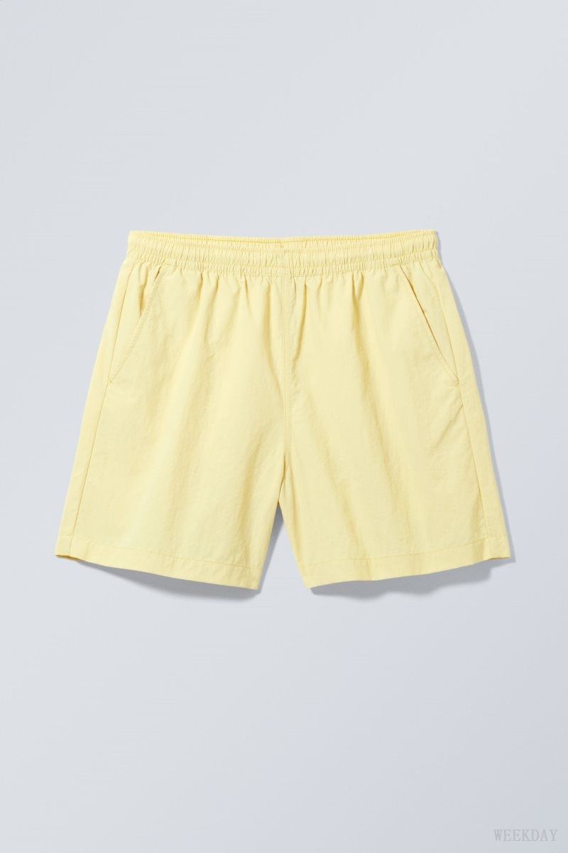 Weekday Ed Contrast Swim Shorts Light Yellow | YAXB9779