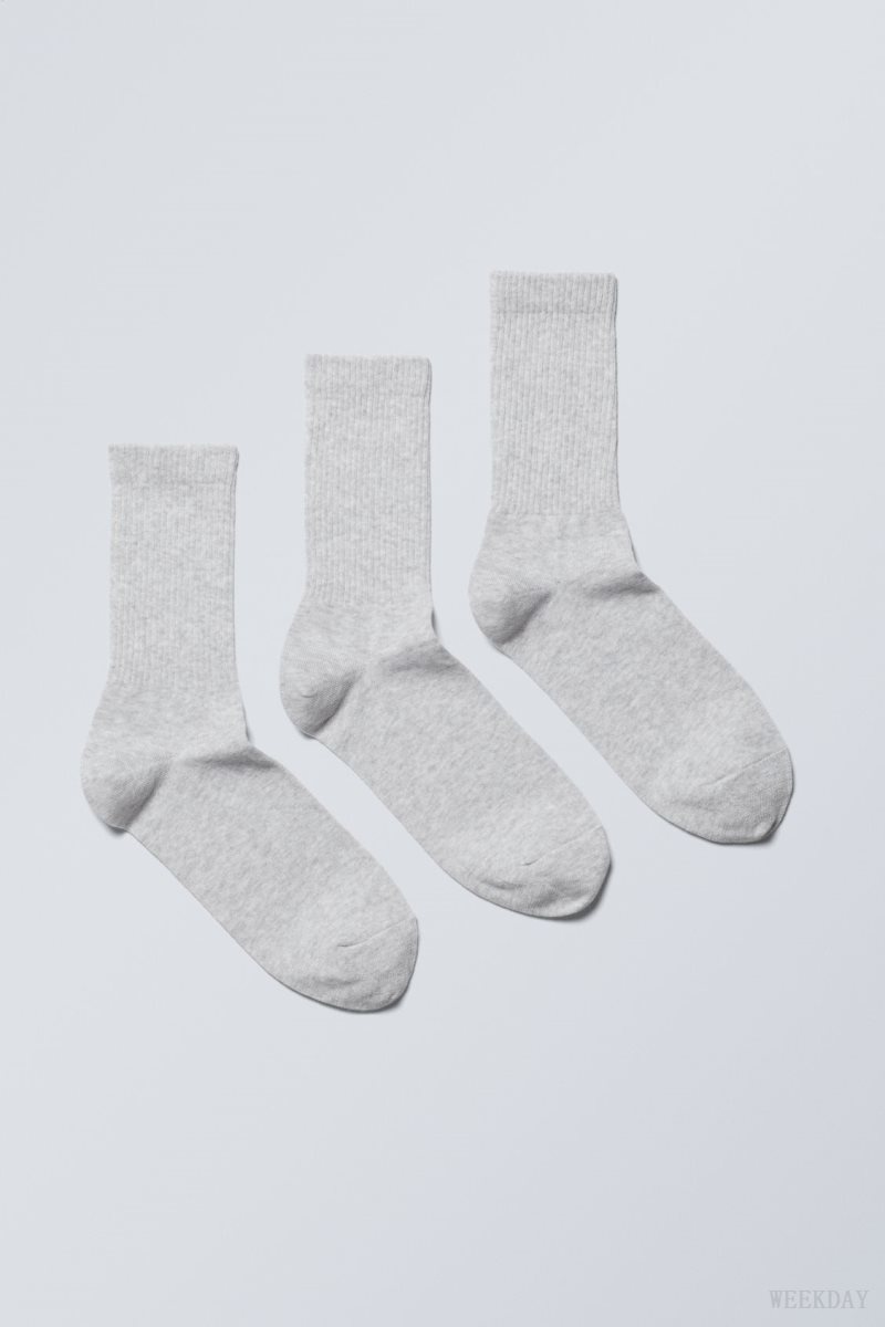 Weekday Eleven Socks 3-pack Grey | SQJK4152