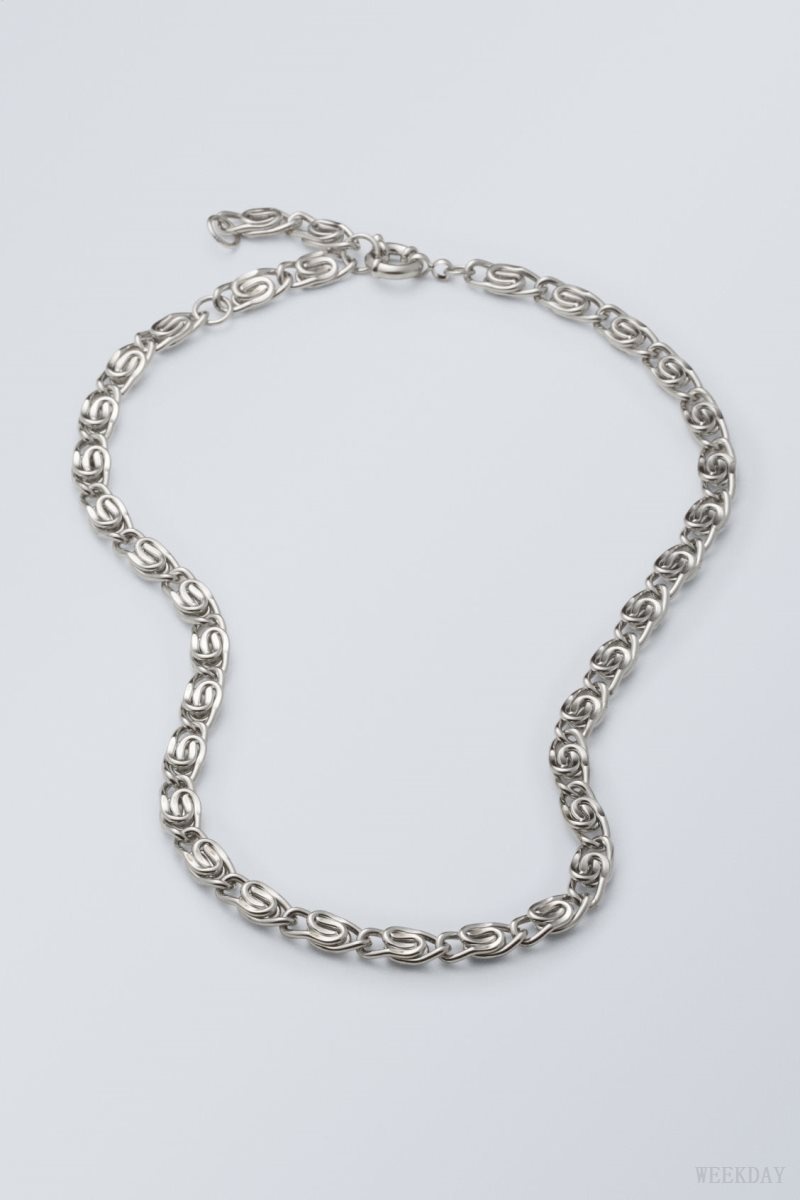 Weekday Eli Chain Necklace Silver | PAZZ5077