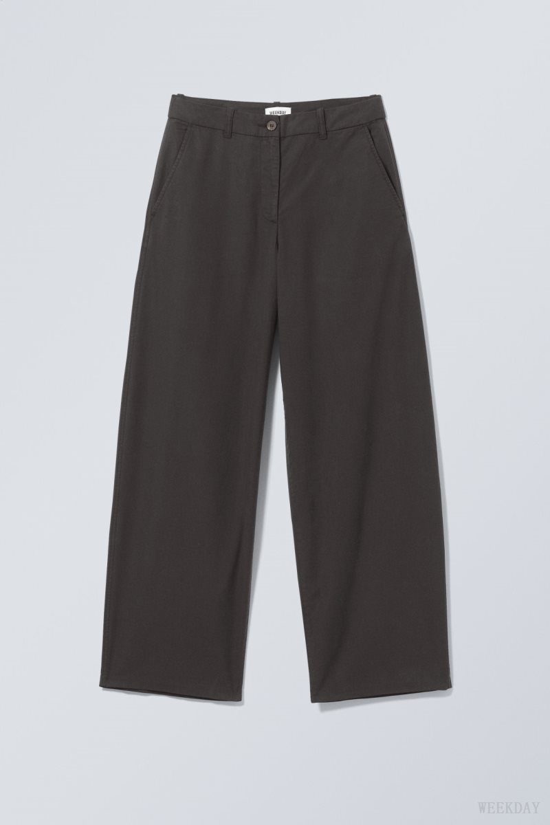 Weekday Elio Wide Trousers Black | IIIX1331