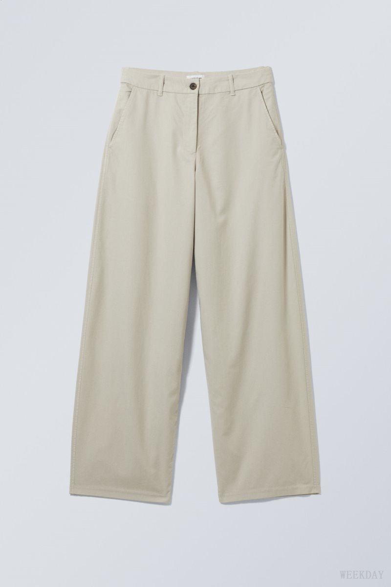 Weekday Elio Wide Trousers Light Beige | PJUH8201