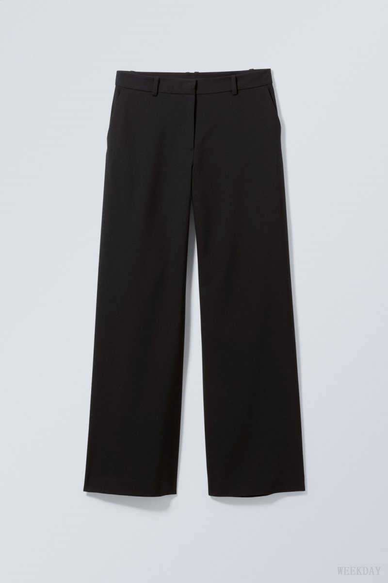 Weekday Emily Low Waist Suiting Trousers Black | XINL6936