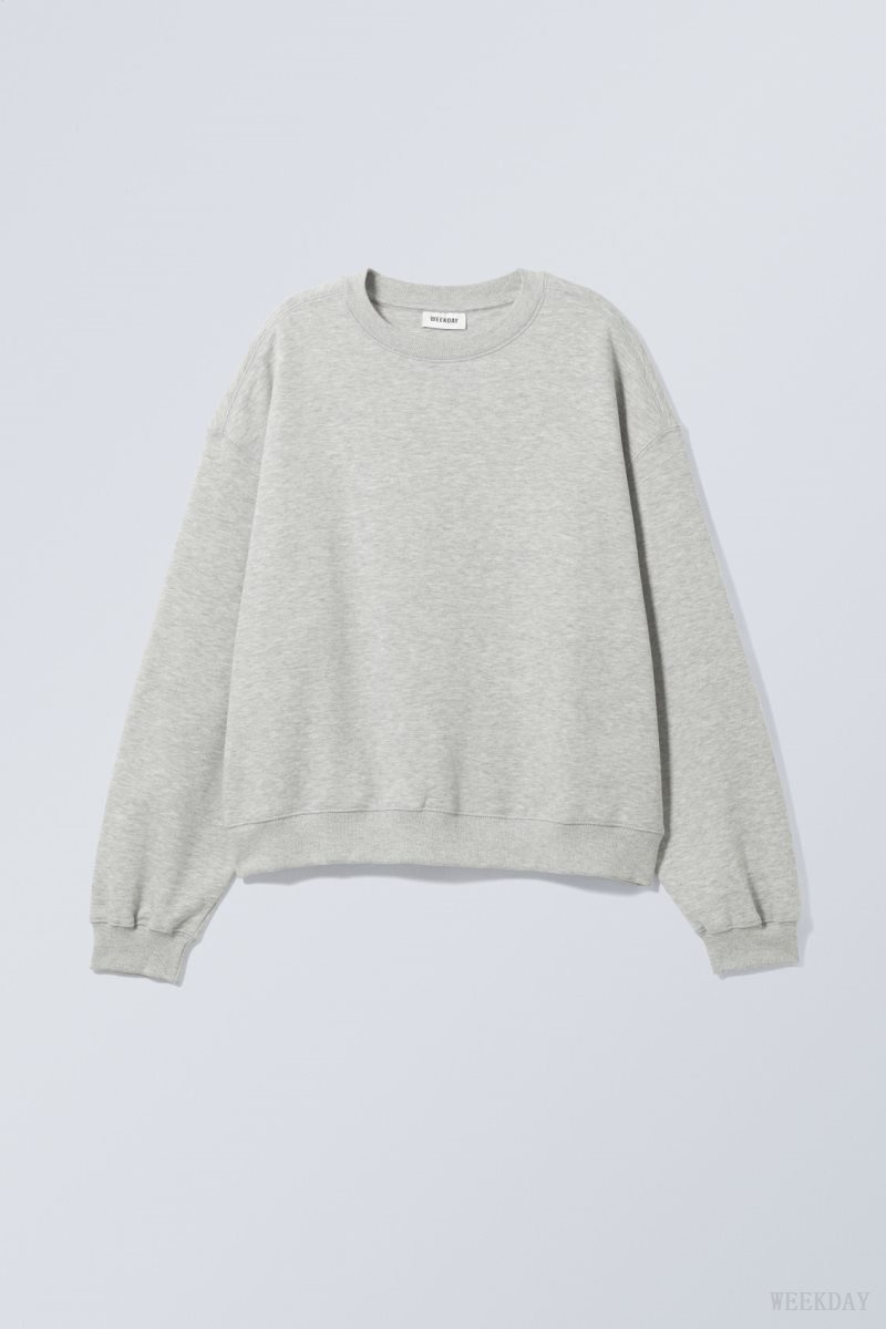 Weekday Essence Standard Sweatshirt Light Grey | FMLW1704