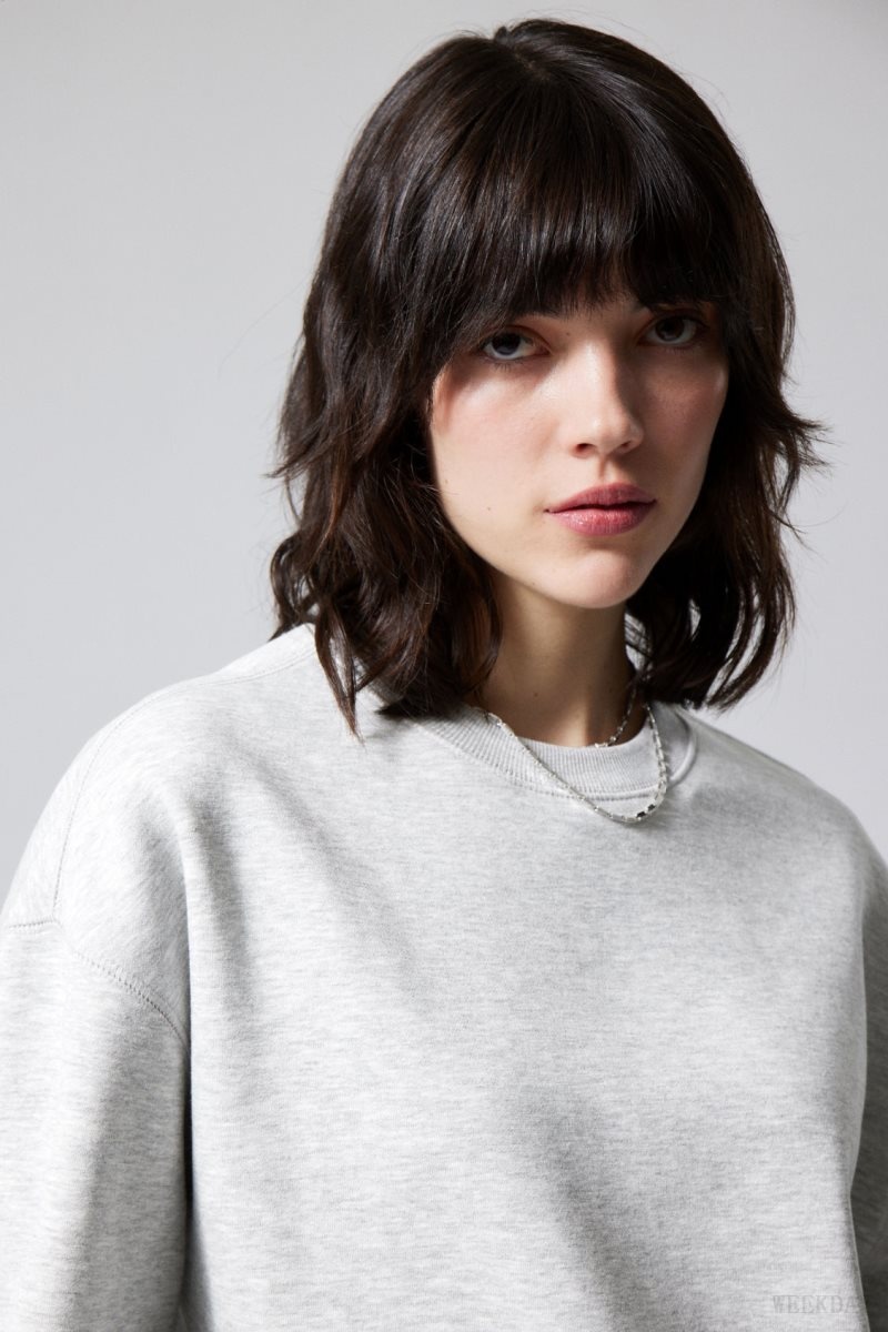 Weekday Essence Standard Sweatshirt Light Grey | FMLW1704