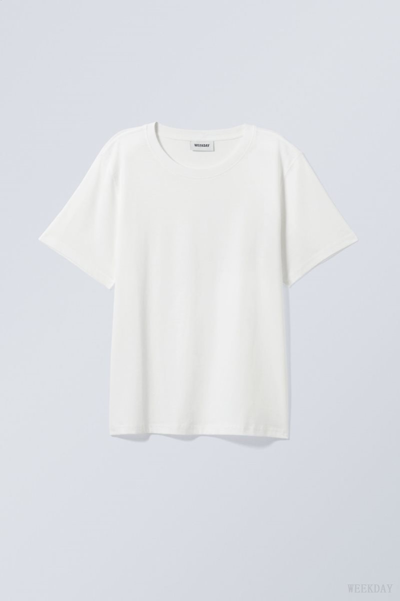 Weekday Essence Standard T-shirt White Light | UVQJ0368