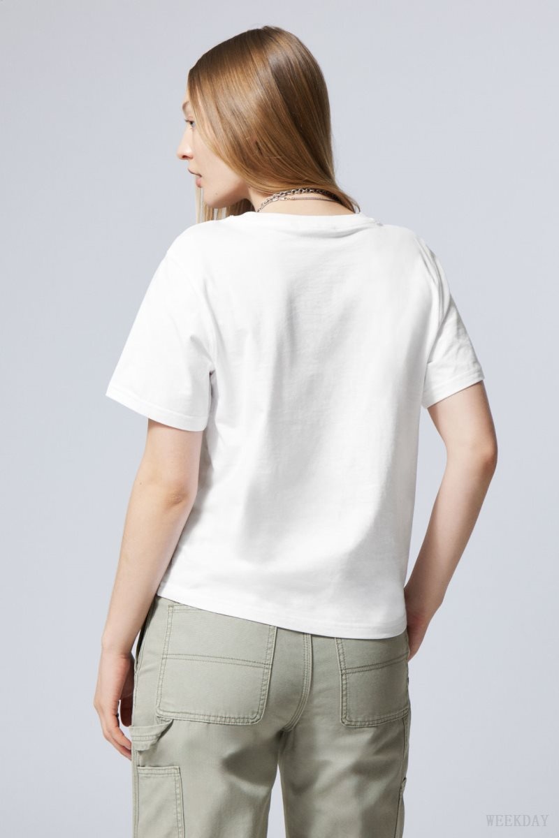 Weekday Essence Standard T-shirt White Light | UVQJ0368