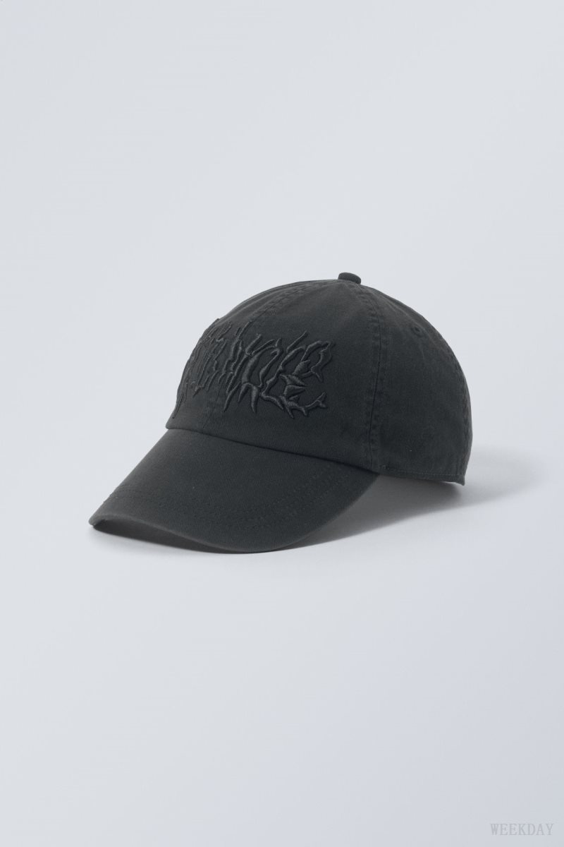 Weekday Essential Embroidery Cap Dark Grey | PLYF7372