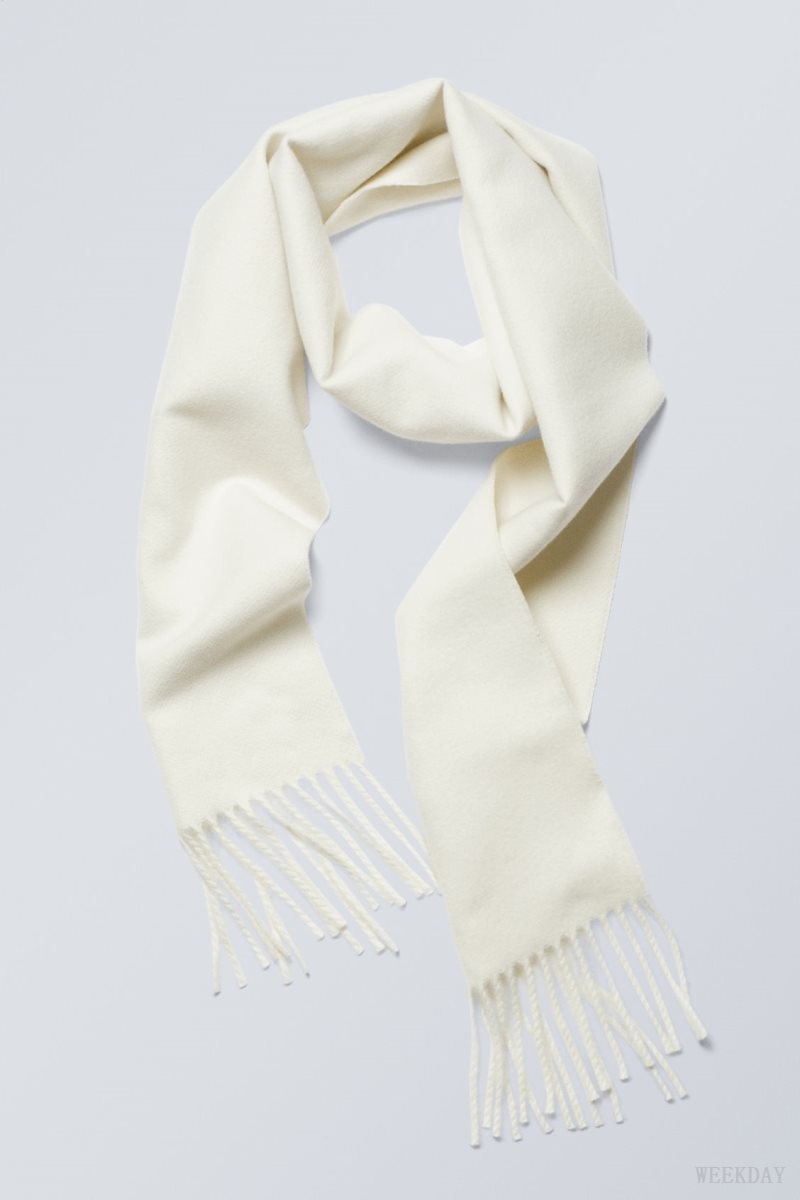 Weekday Essential Scarf Cream White | FHZD1375