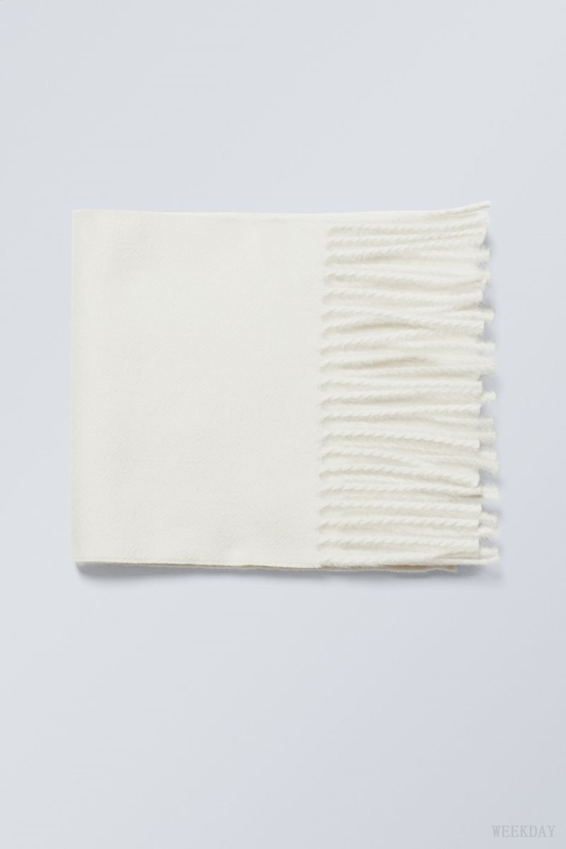 Weekday Essential Scarf Cream White | FHZD1375