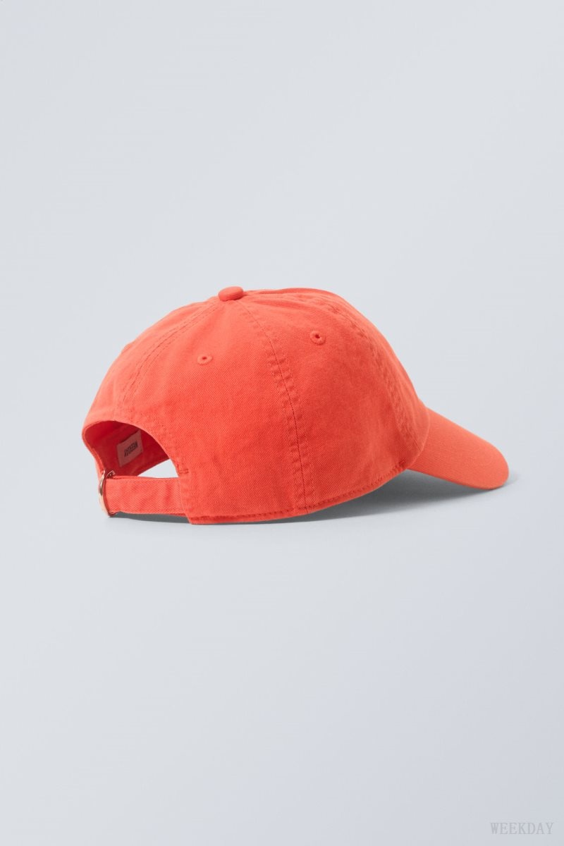 Weekday Essential Washed Cap Coral Orange | YSKF0901