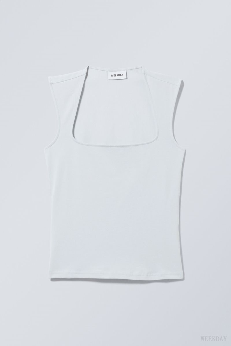 Weekday Esti Tank Top Light Blue | MUWD1738