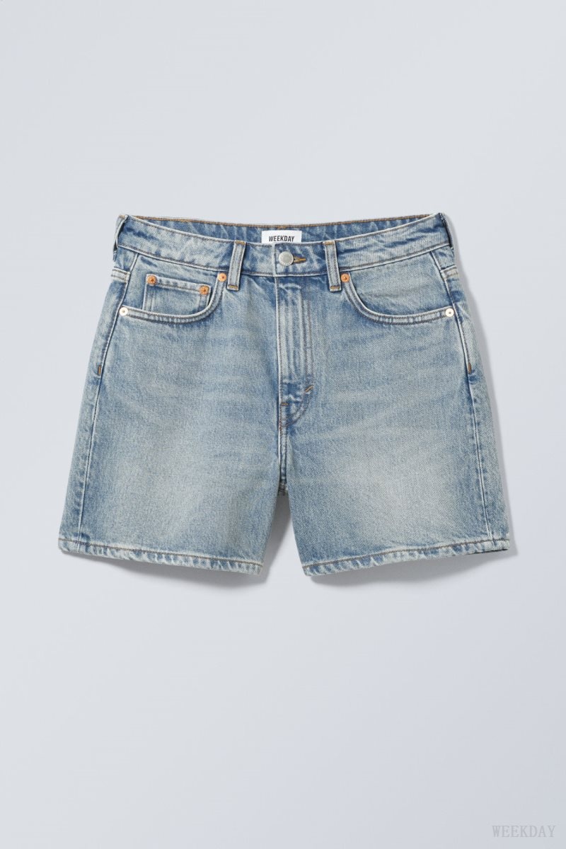 Weekday Eya Denim Shorts Blue | IVQN7792